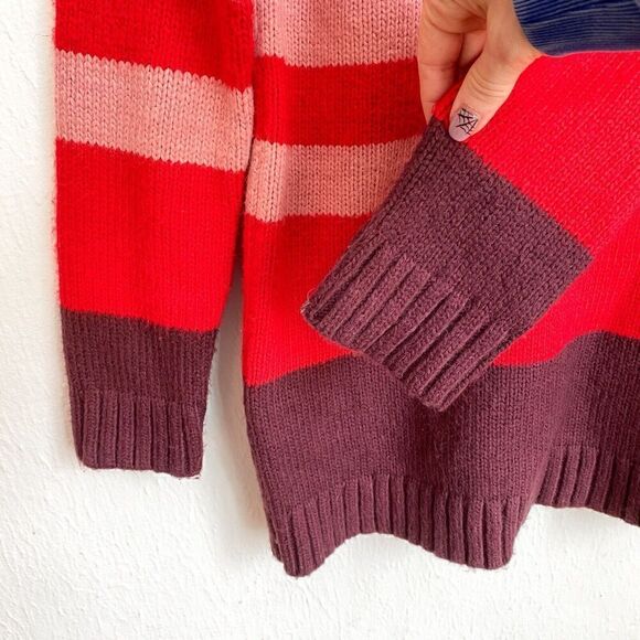 Ann Taylor Colorblock Turtleneck Tunic Sweater Women’s Size XS Pink Sea Shell - Picture 5 of 8